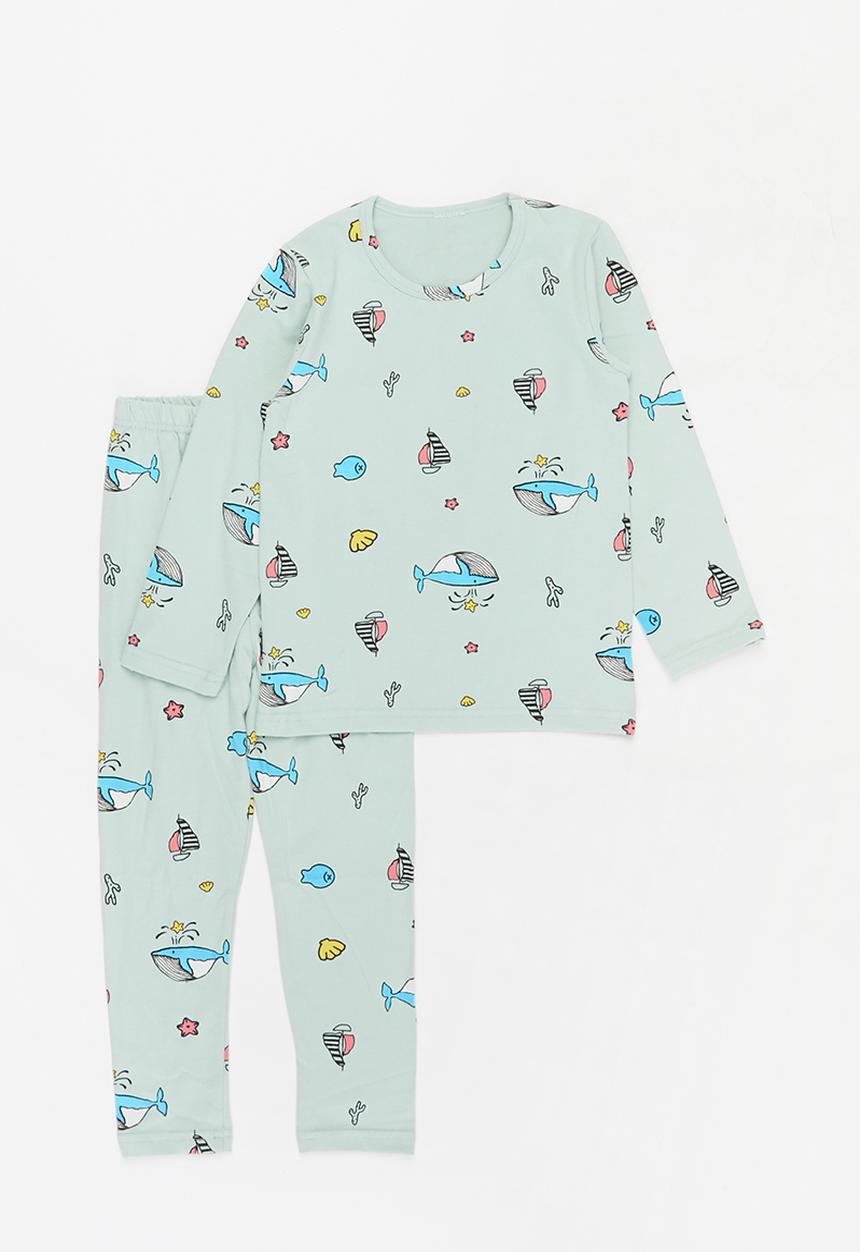 Pop Candy - Boys graphic pj set - grey