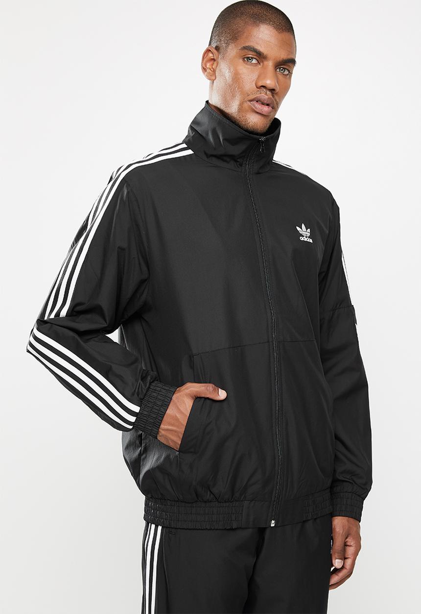 adidas Originals - 3D trefoil 3 stripe track top - black