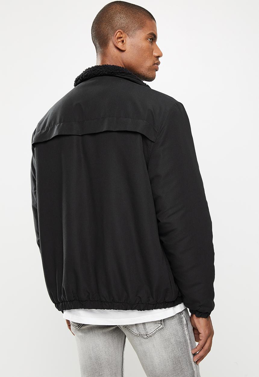 Factorie - Reversible sherpa ski jacket - black
