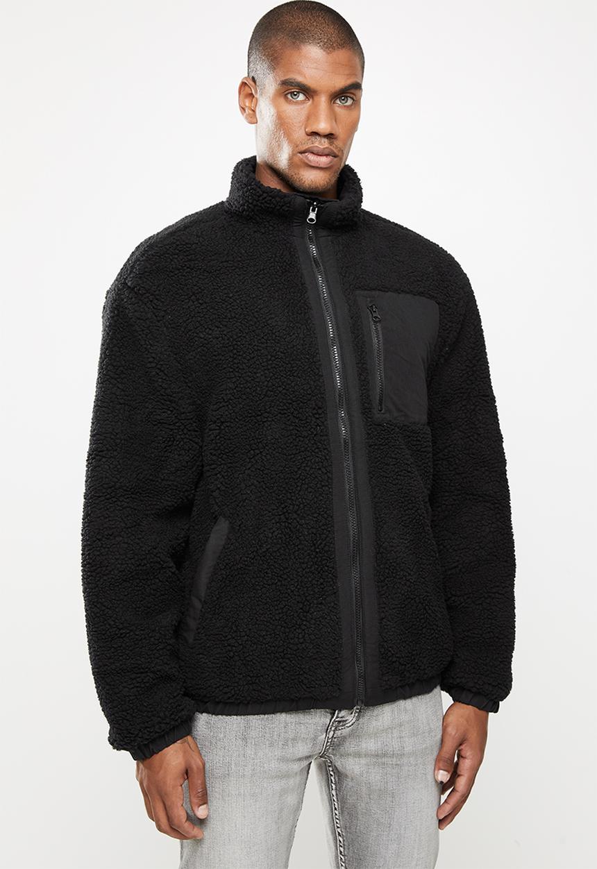 Factorie - Reversible sherpa ski jacket - black