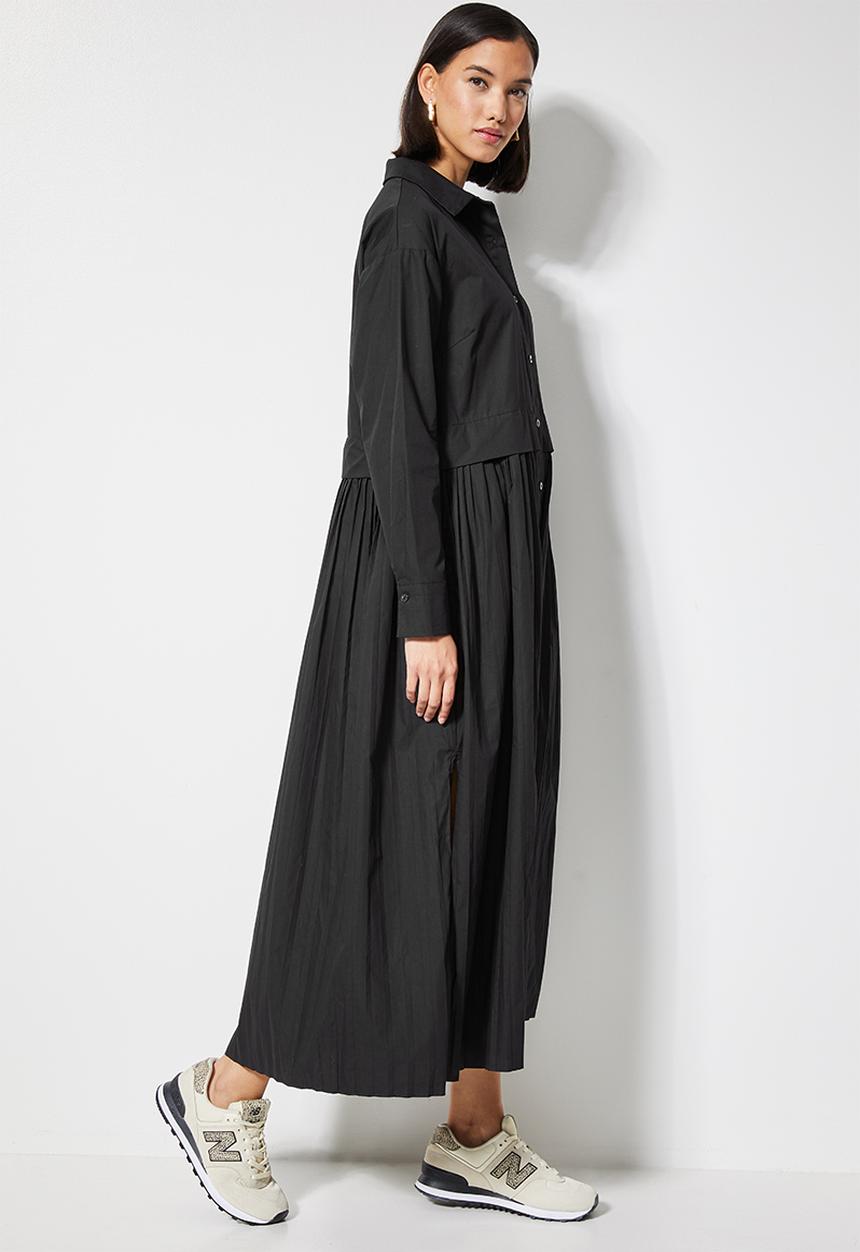 Superbalist - Pleated shirt dress - black