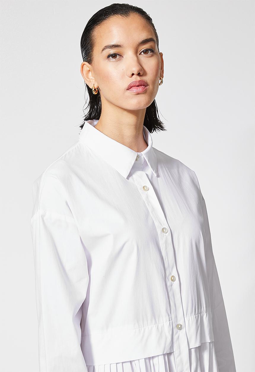 Superbalist - Pleated shirt dress - white