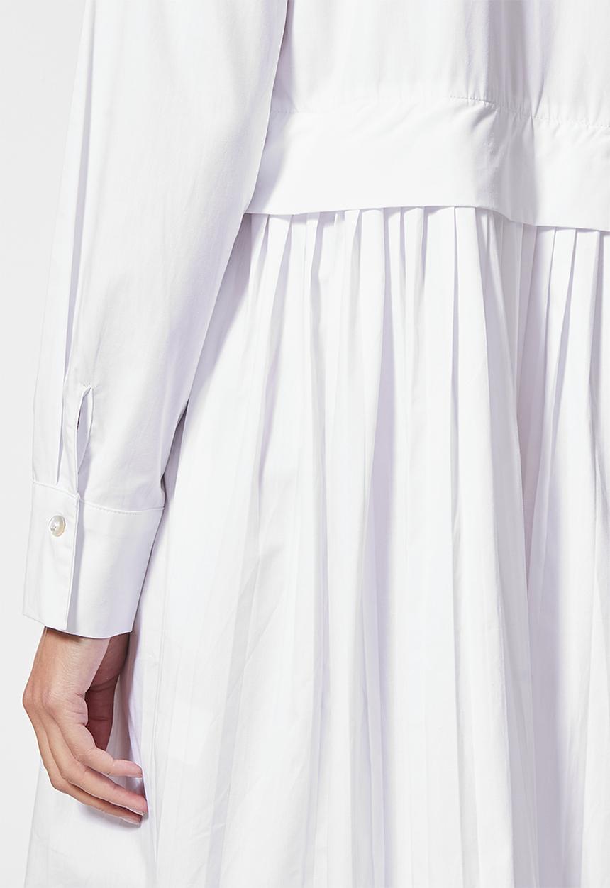 Superbalist - Pleated shirt dress - white