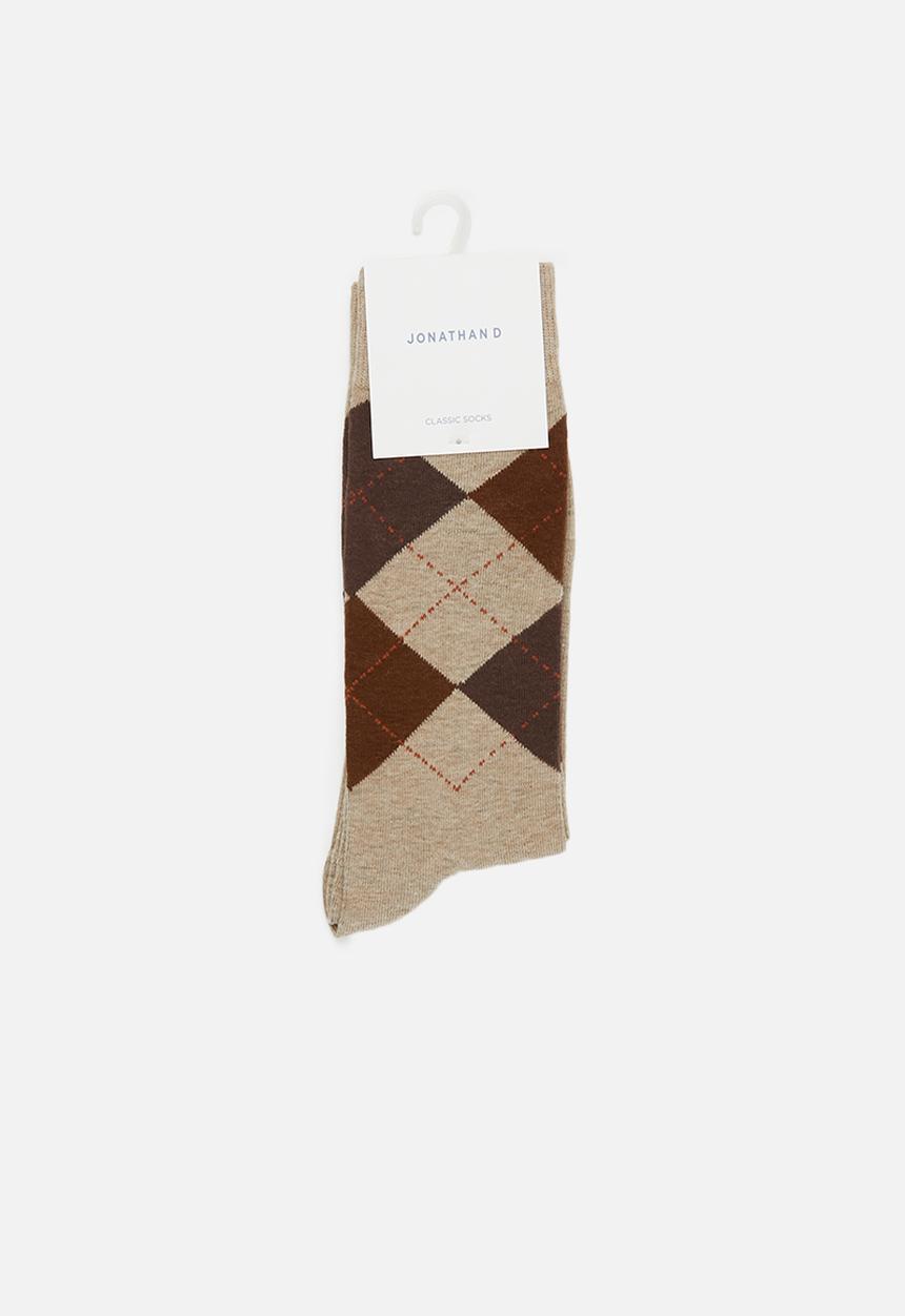 Jonathan D - Branded socks - tan 