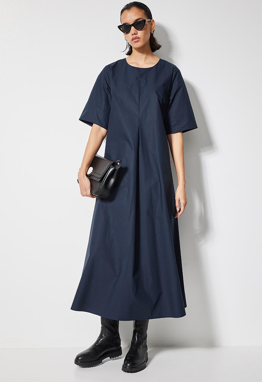 Superbalist - Inverted pleat trapeze dress - navy