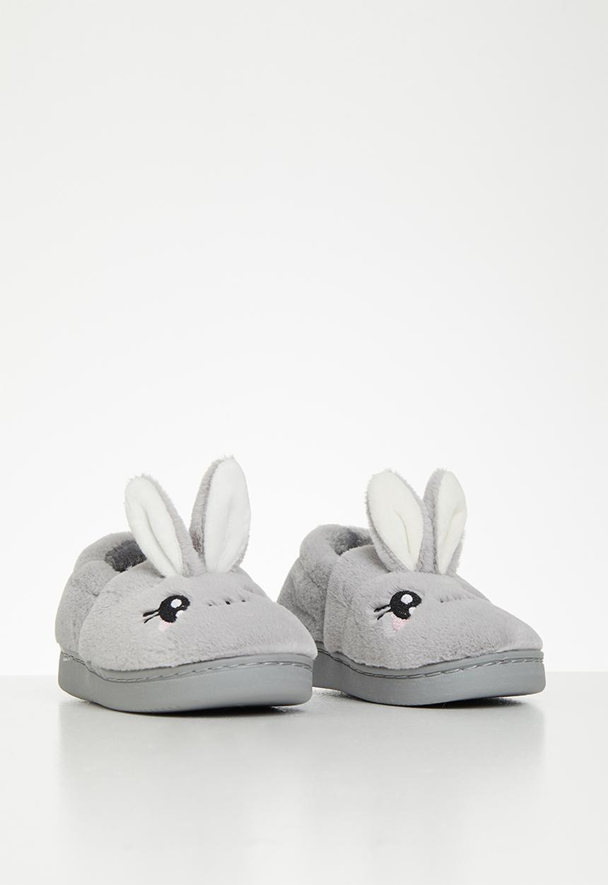 Pop Candy - Girls bunny ears slippers - grey