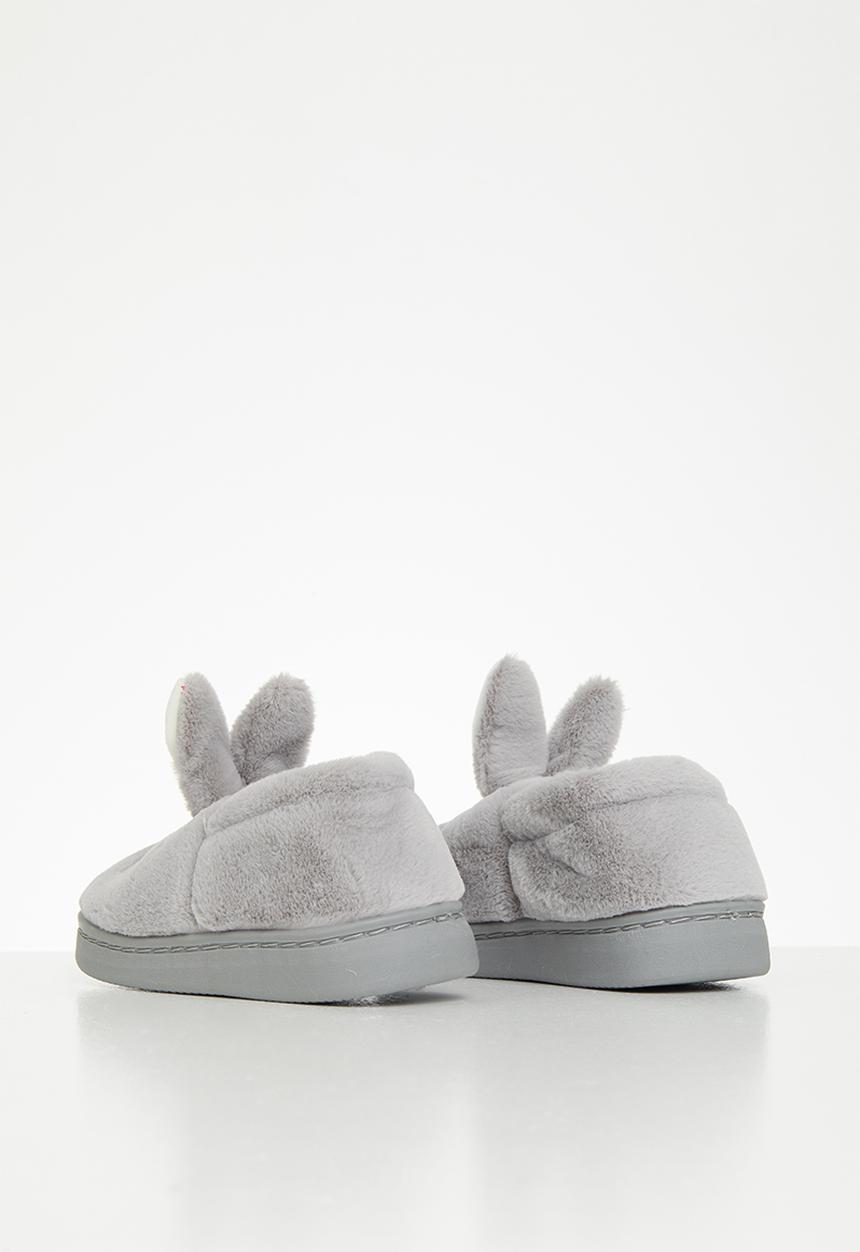 Pop Candy - Girls bunny ears slippers - grey