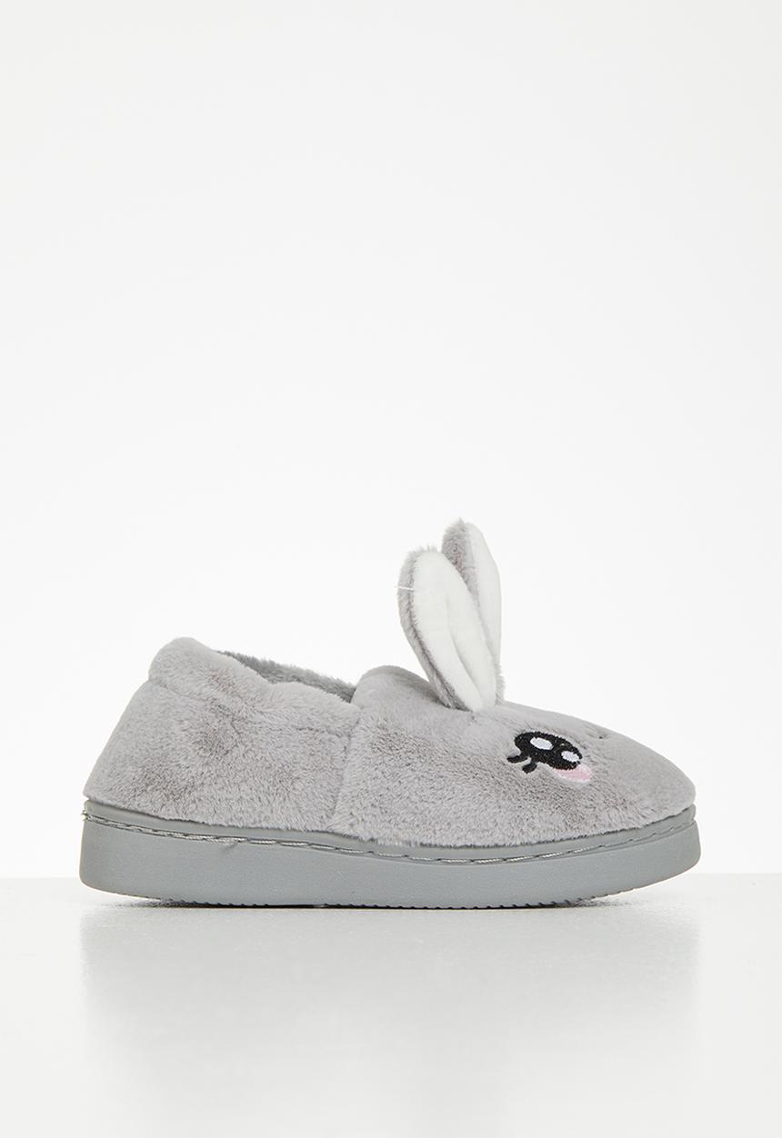 Pop Candy - Girls bunny ears slippers - grey