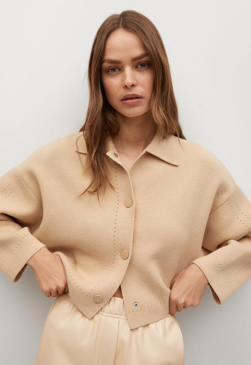 MANGO - Cardigan basket - beige 