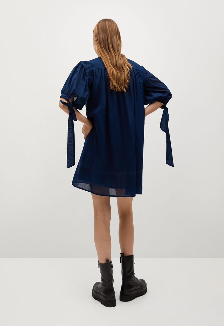 MANGO - Dress atlas- navy