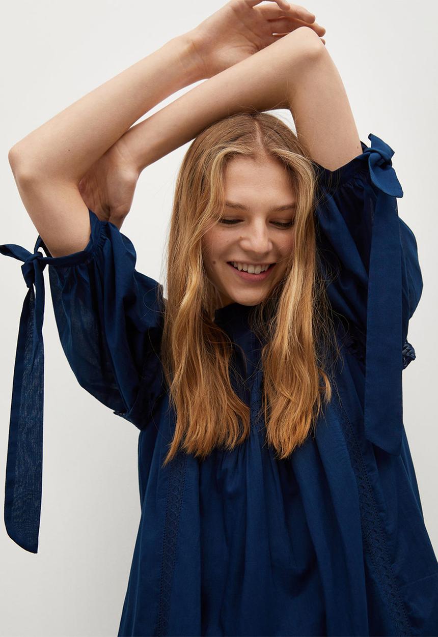 MANGO - Dress atlas- navy