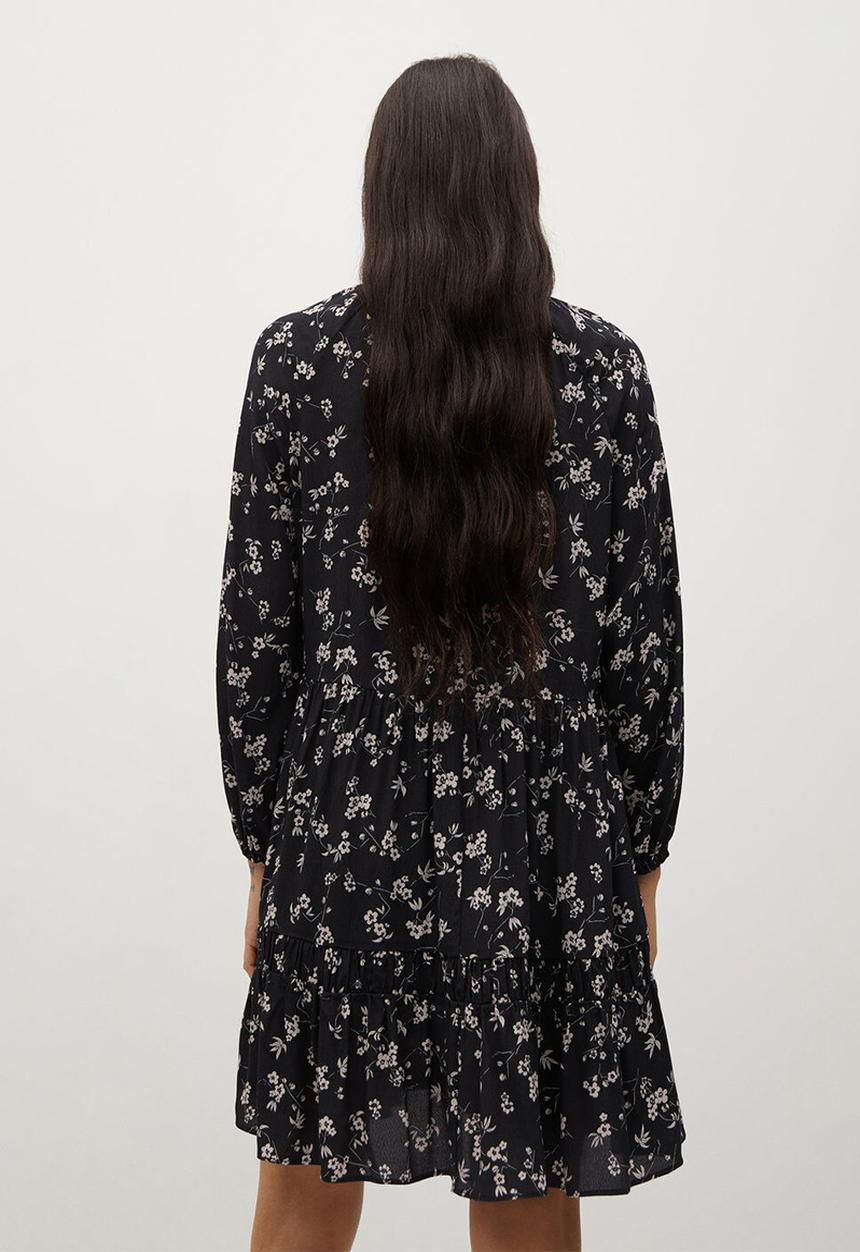 MANGO - Dress grass - black & white 