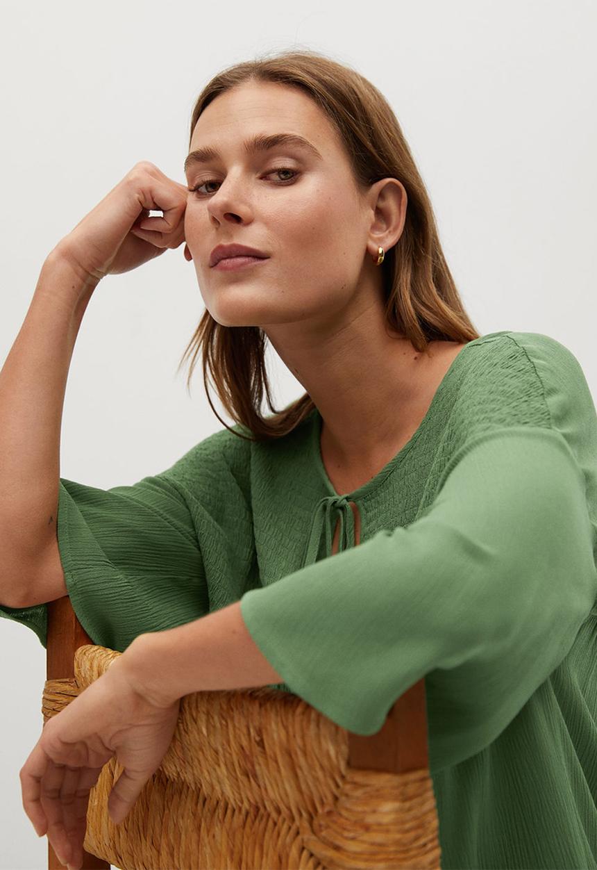 MANGO - Dress bambu - green