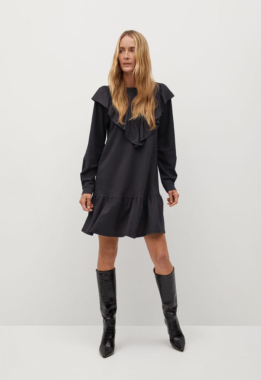 MANGO - Dress adelina - charcoal
