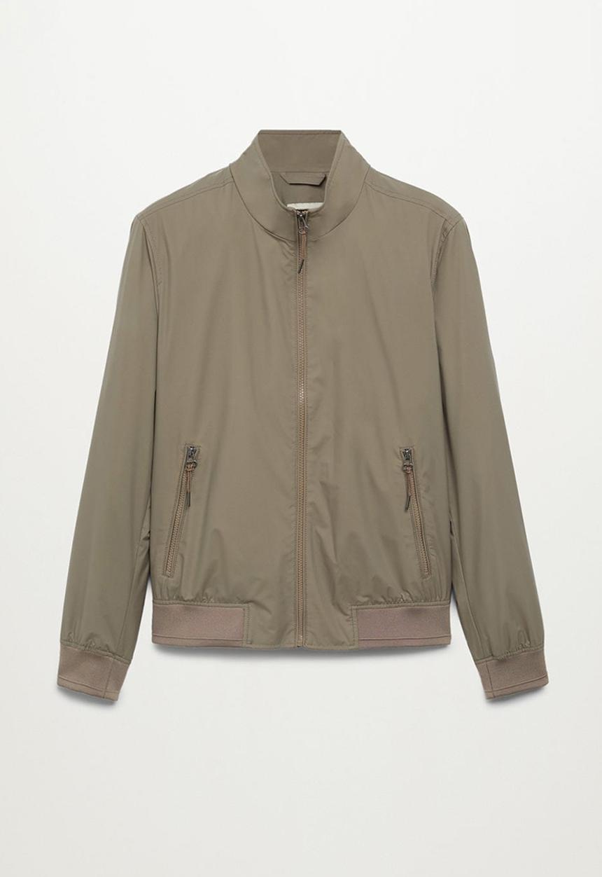 MANGO - Technical fabric jacket - khaki brown