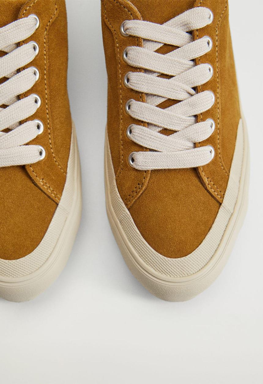 MANGO - Hague leather sneaker - medium brown