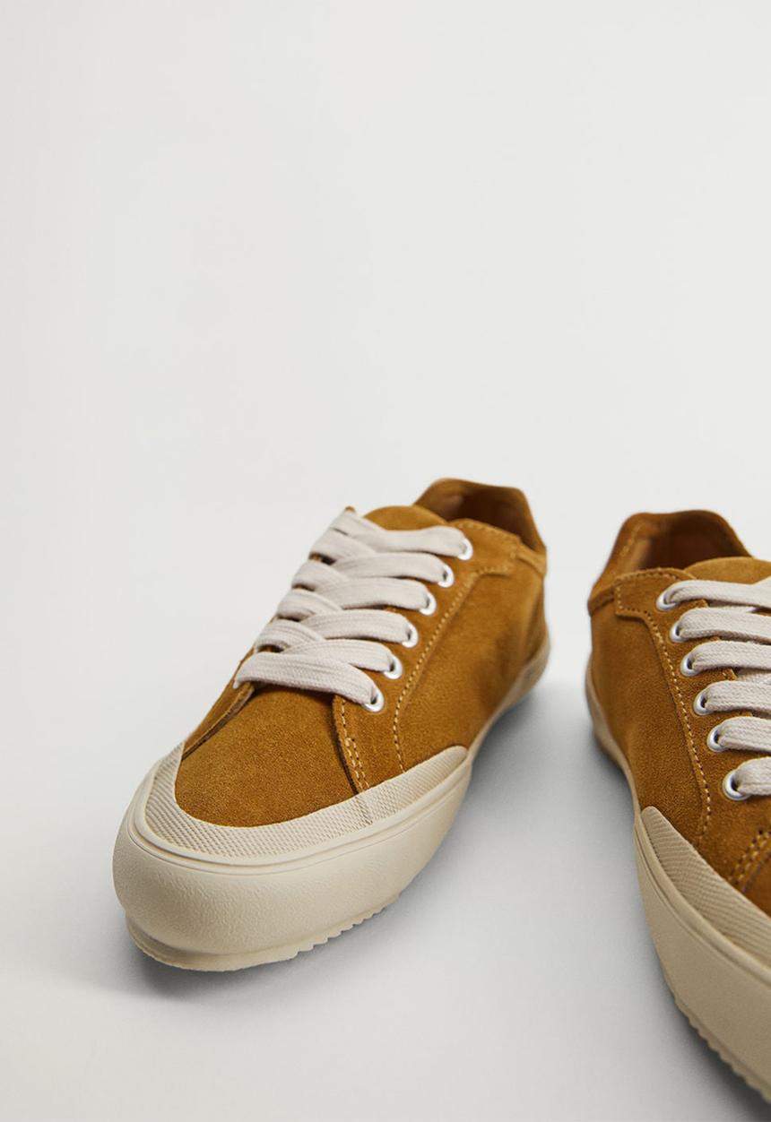 MANGO - Hague leather sneaker - medium brown