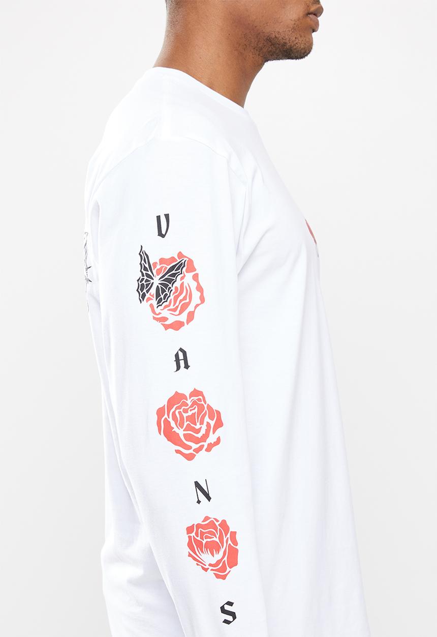 Vans - Rose bed long sleeve tee - white