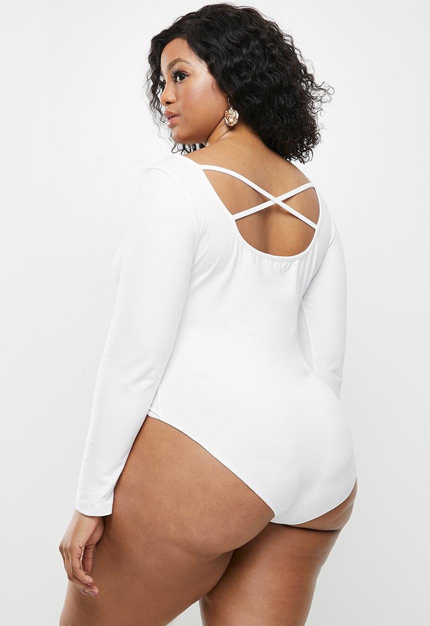 Blake - Scoop neck bodysuit - white