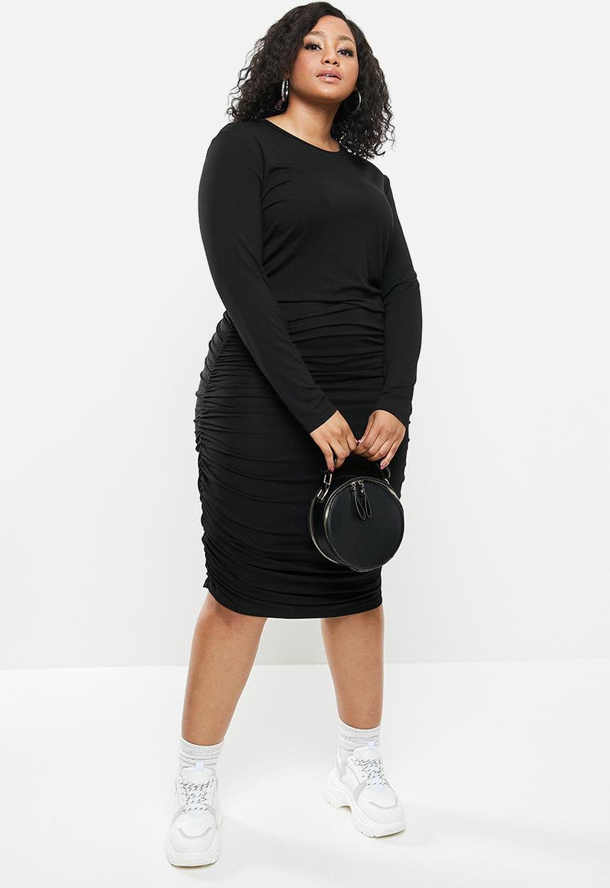 Blake - Ruched bodycon dress - black