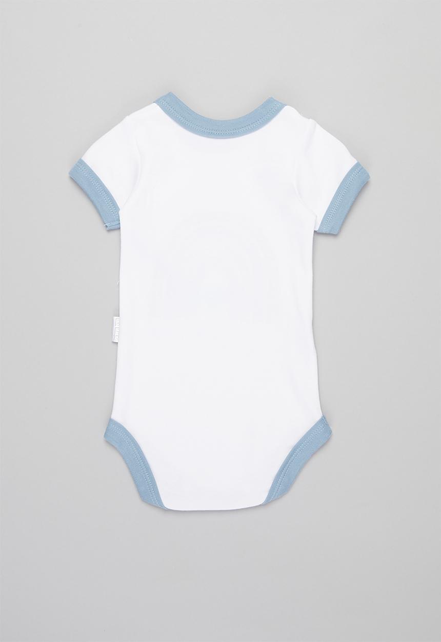 Little Lumps - Rainbow onesie - blue & white 