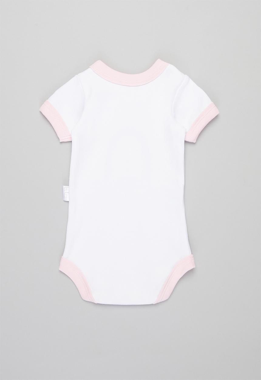 Little Lumps - Rainbow onesie - pink & white 