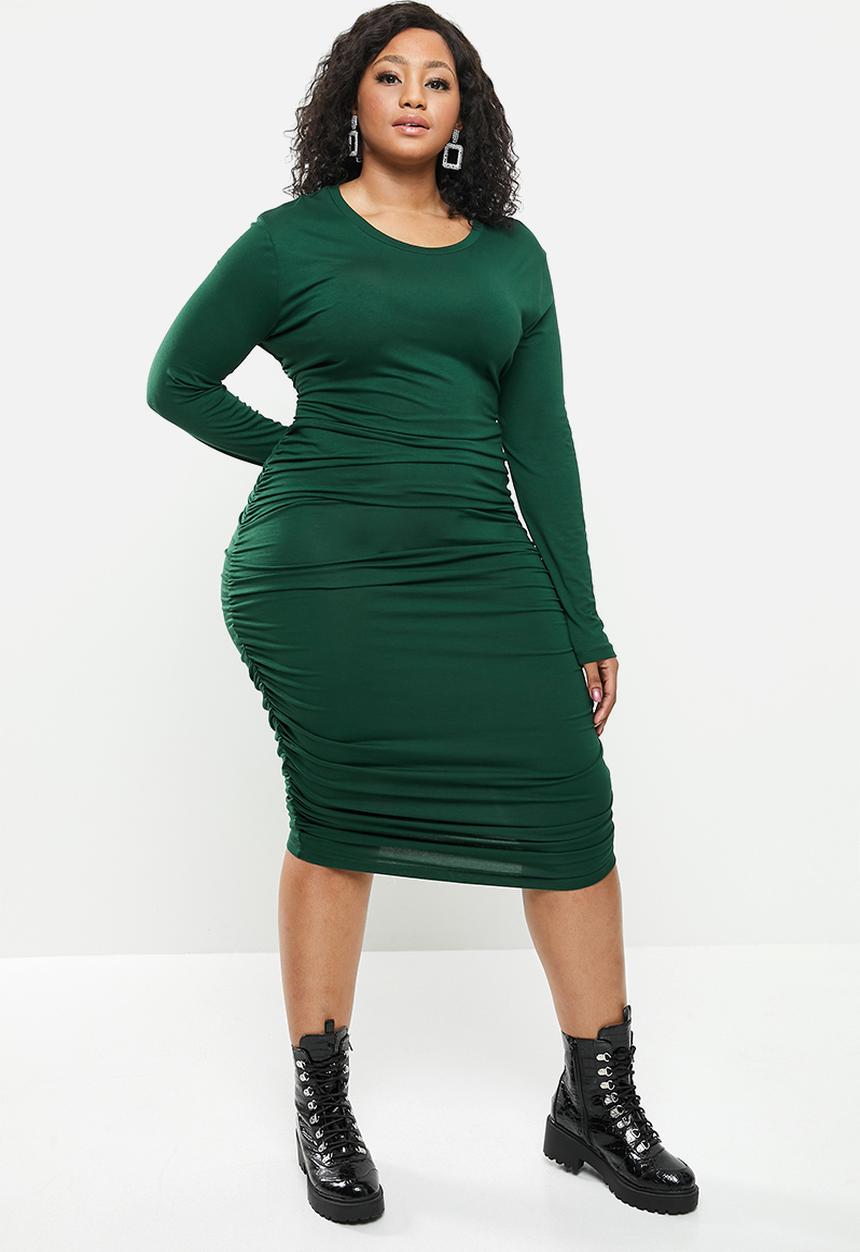 Blake - Ruched bodycon dress - emerald