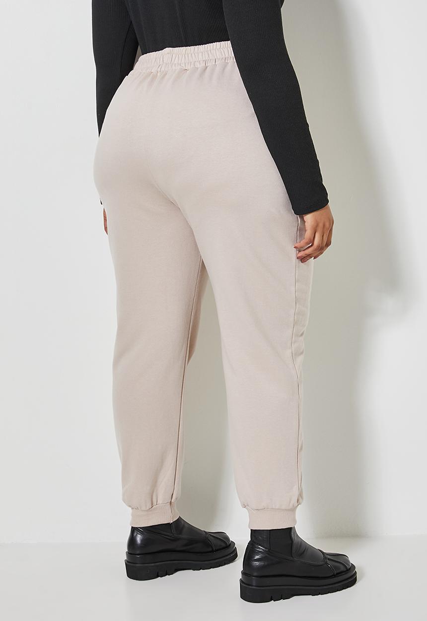 Superbalist - Rib cuffed track pants - stone