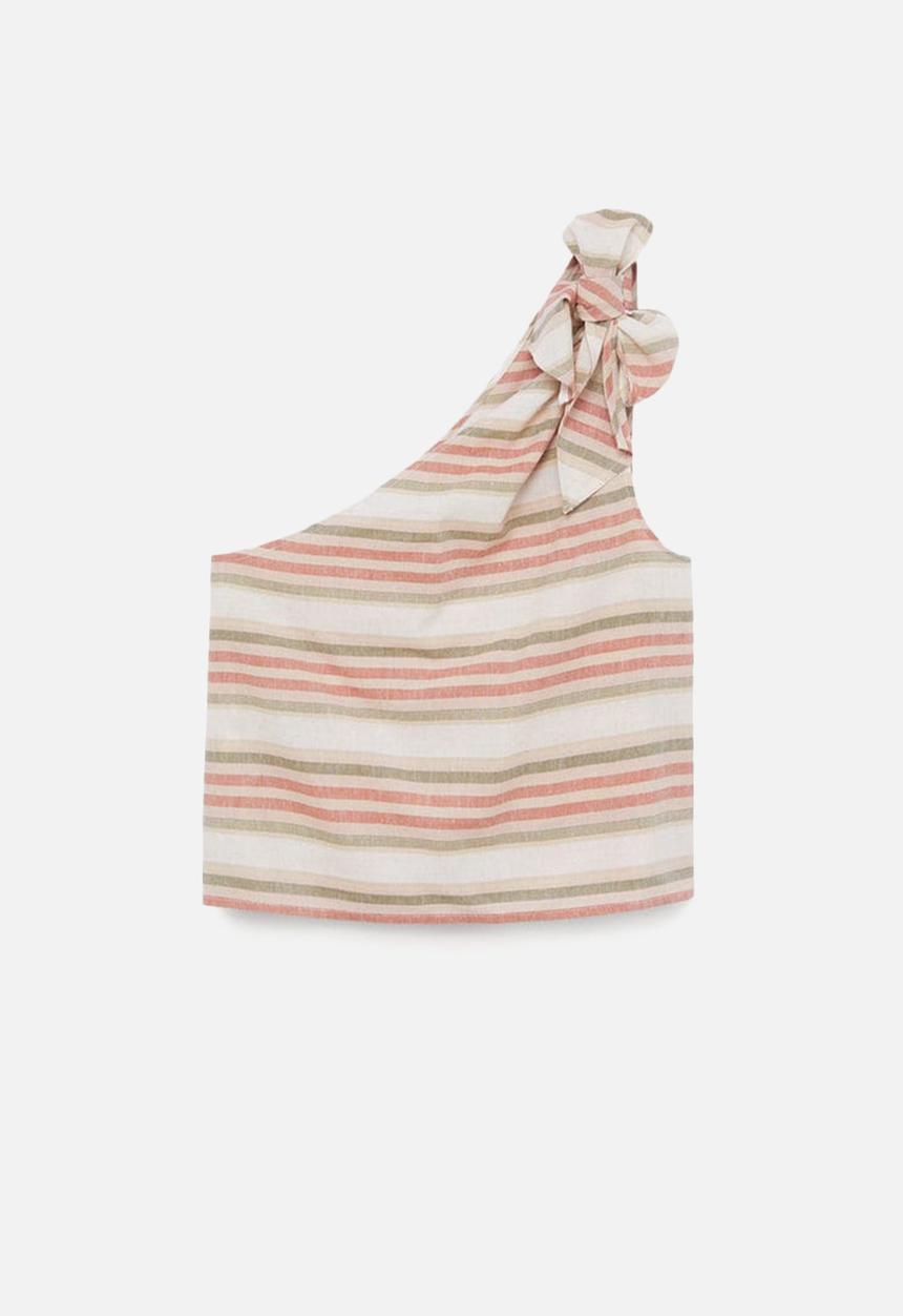 MANGO - Top rayita-h - light beige
