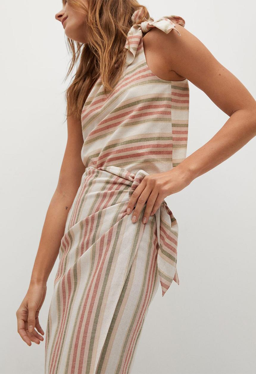 MANGO - Top rayita-h - light beige