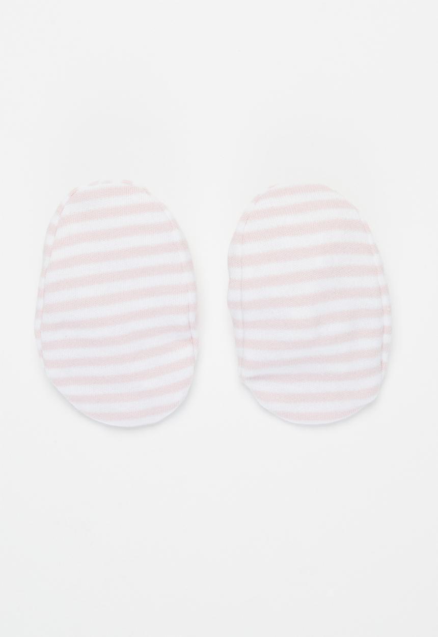 Little Lumps - Shoes ribbed - pink & white 