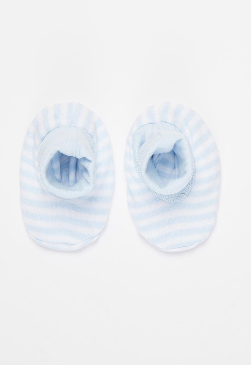 Little Lumps - Shoes ribbed - blue & white 