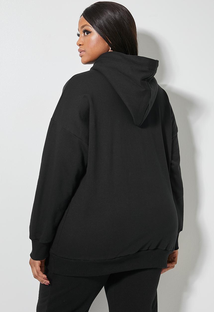 Superbalist - Longline hoodie - black