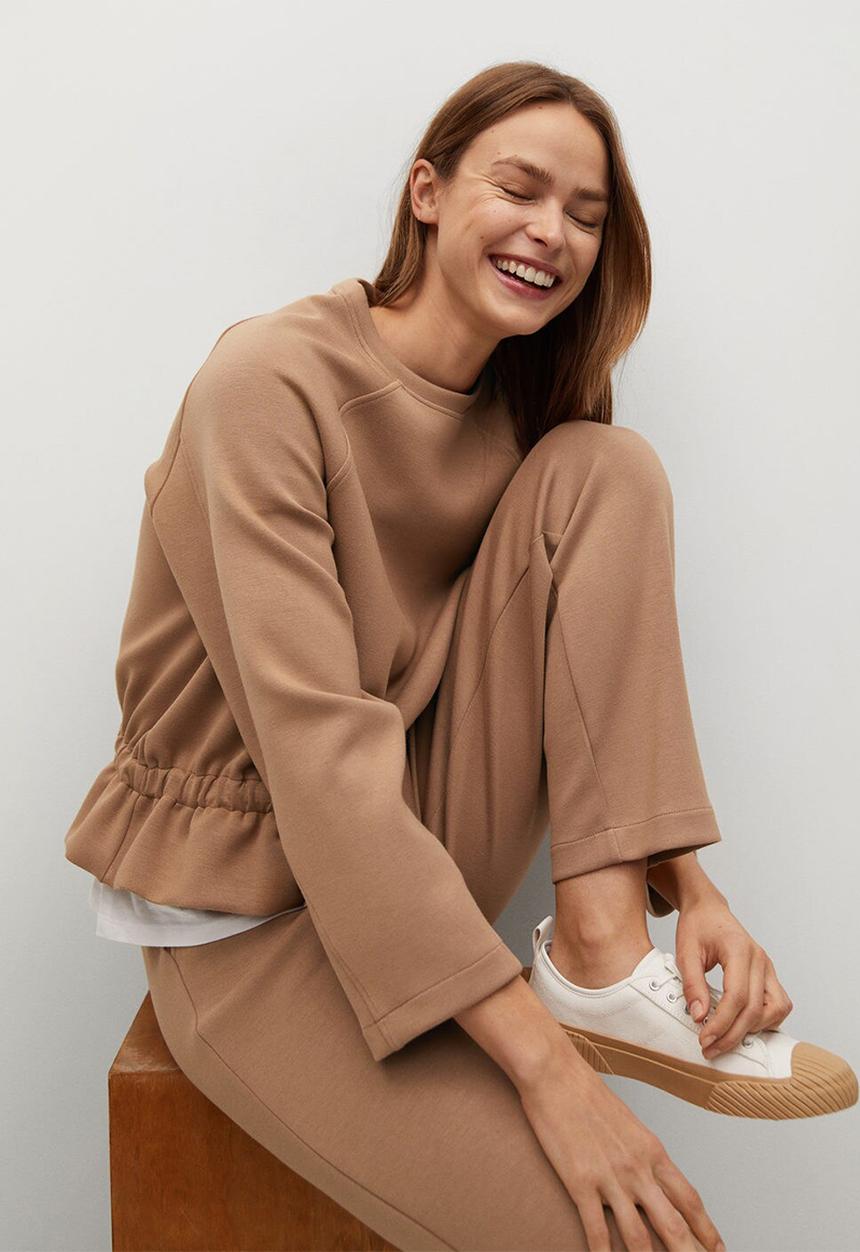 MANGO - Trousers papier - medium brown