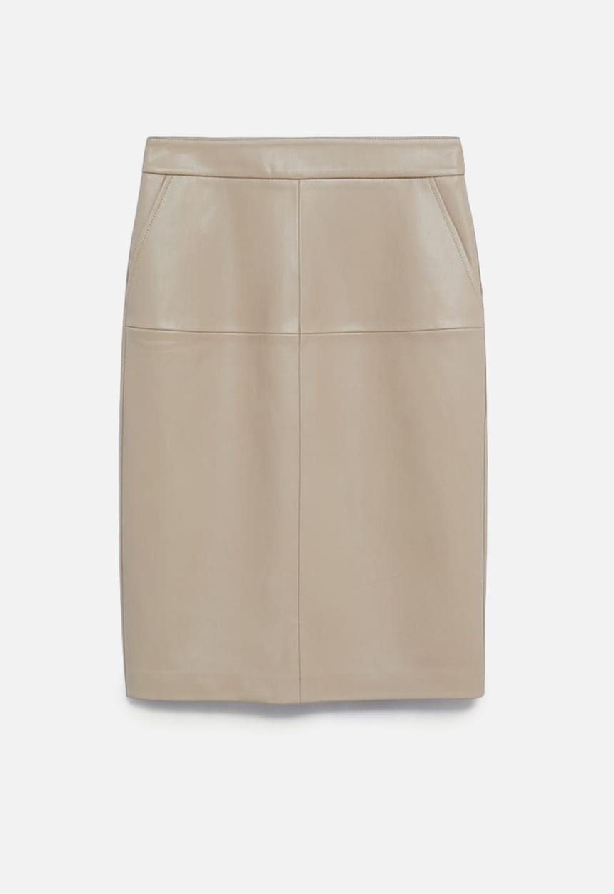 MANGO - Skirt pencil - light beige
