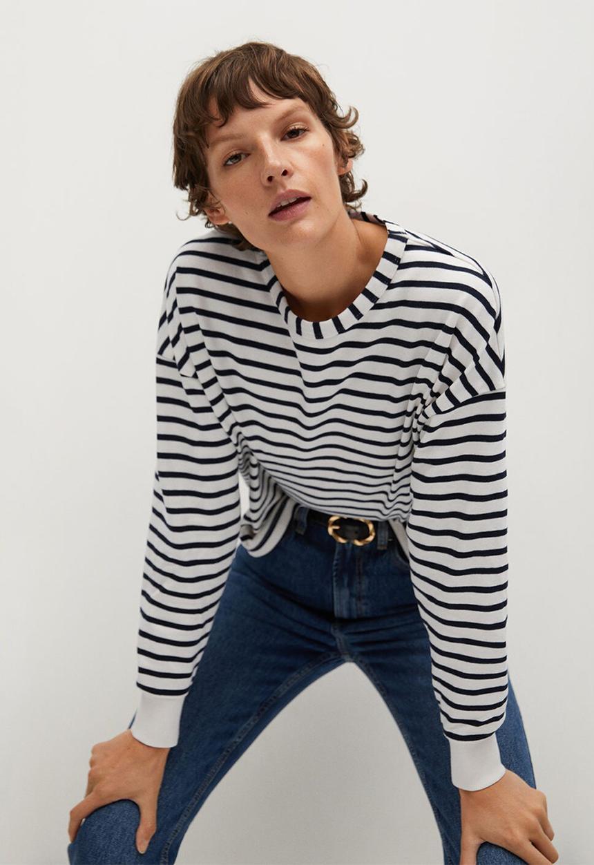 MANGO - Sweatshirt marinero - white & navy