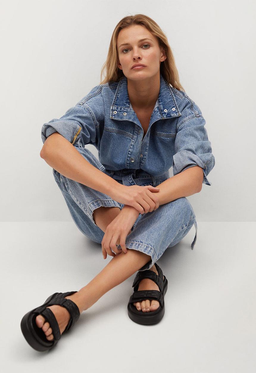 MANGO - One-piece suit naomi - open blue