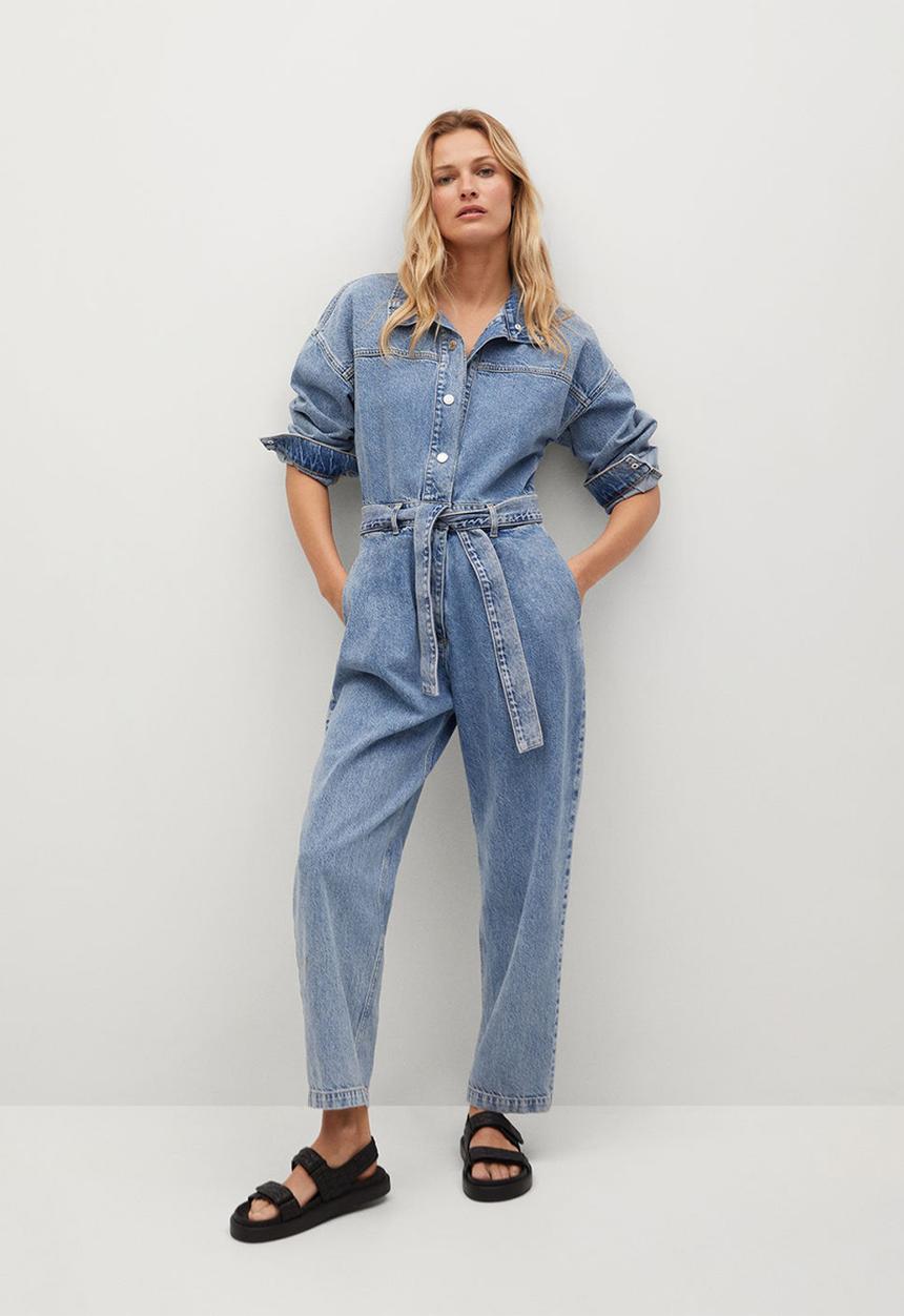 MANGO - One-piece suit naomi - open blue
