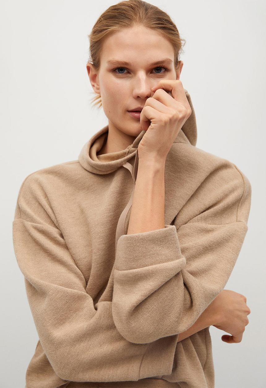 MANGO - Sweatshirt maxime hoodie - beige