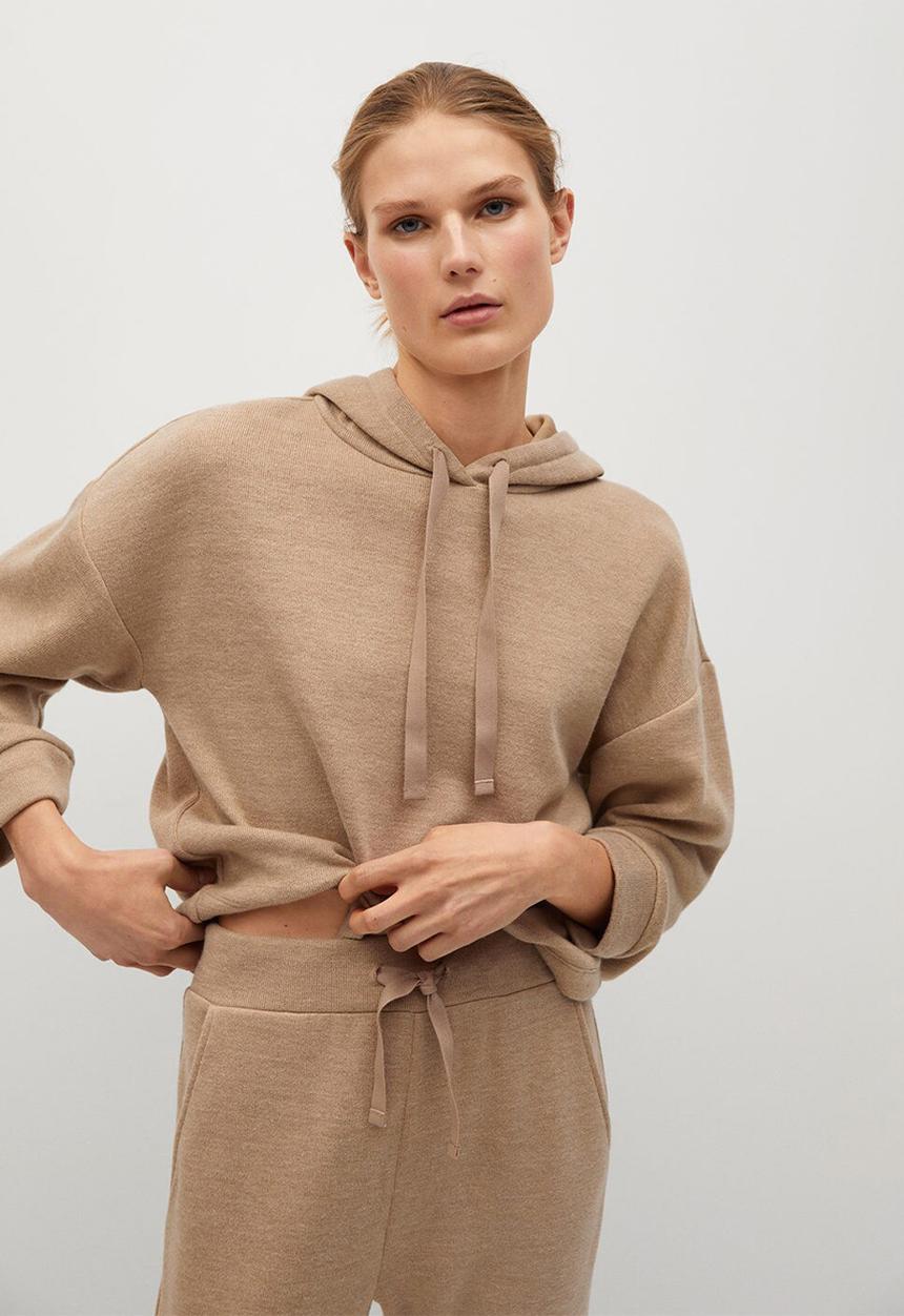 MANGO - Sweatshirt maxime hoodie - beige