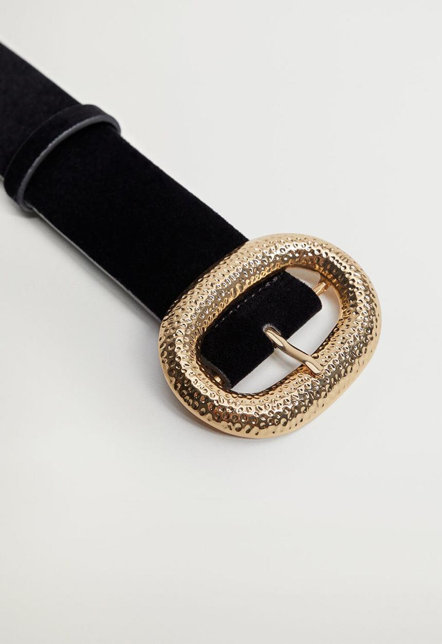 MANGO - Velvet belt - black