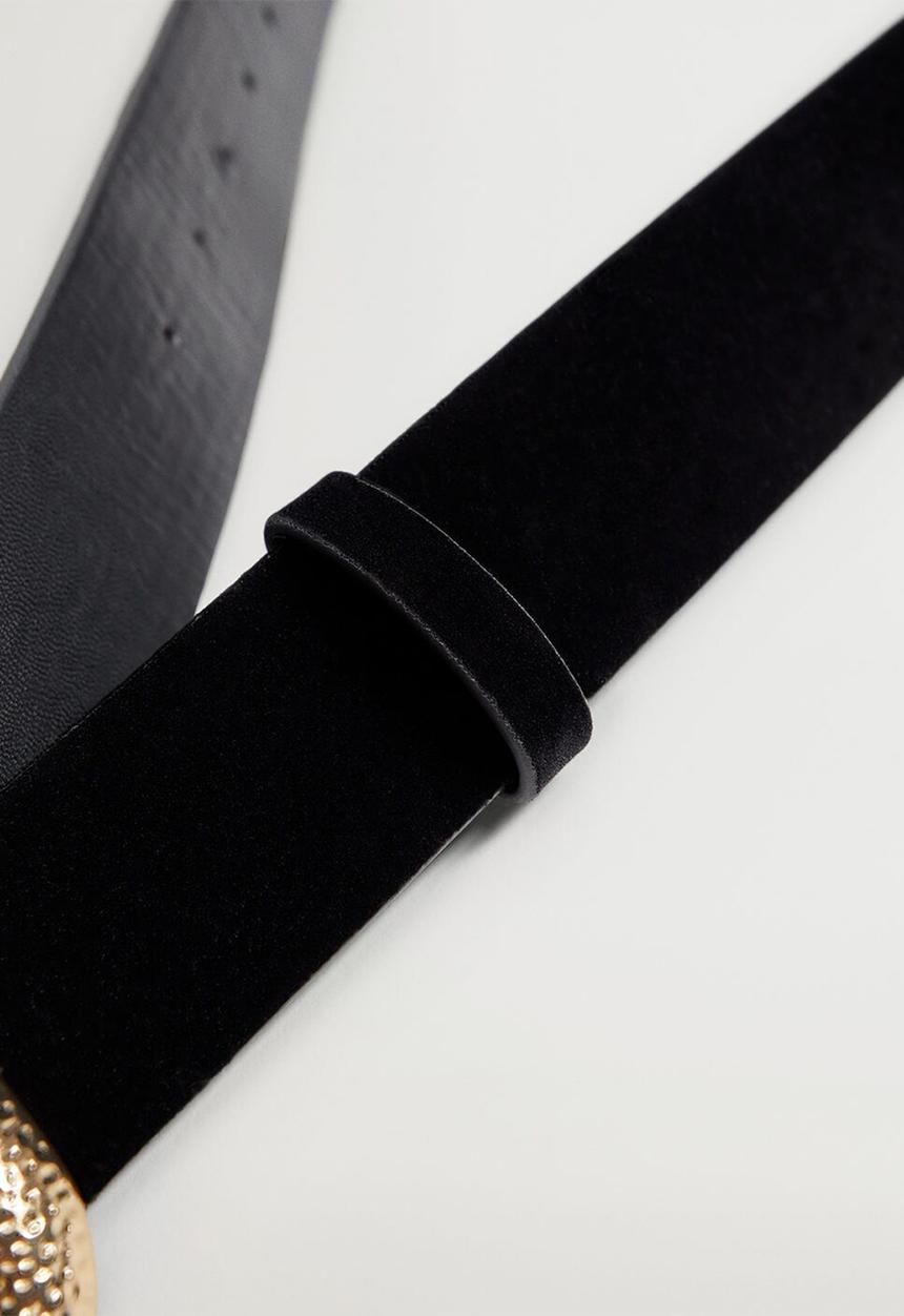 MANGO - Velvet belt - black