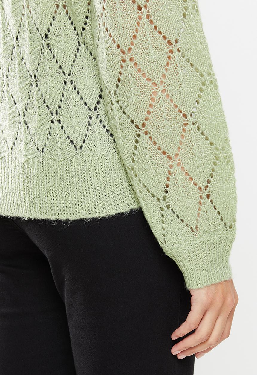 Jacqueline de Yong - Malou  long sleeve  structure pullover knit - green 