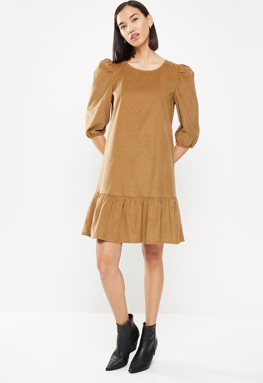 Jacqueline de Yong - Collins corduroy dress - tan