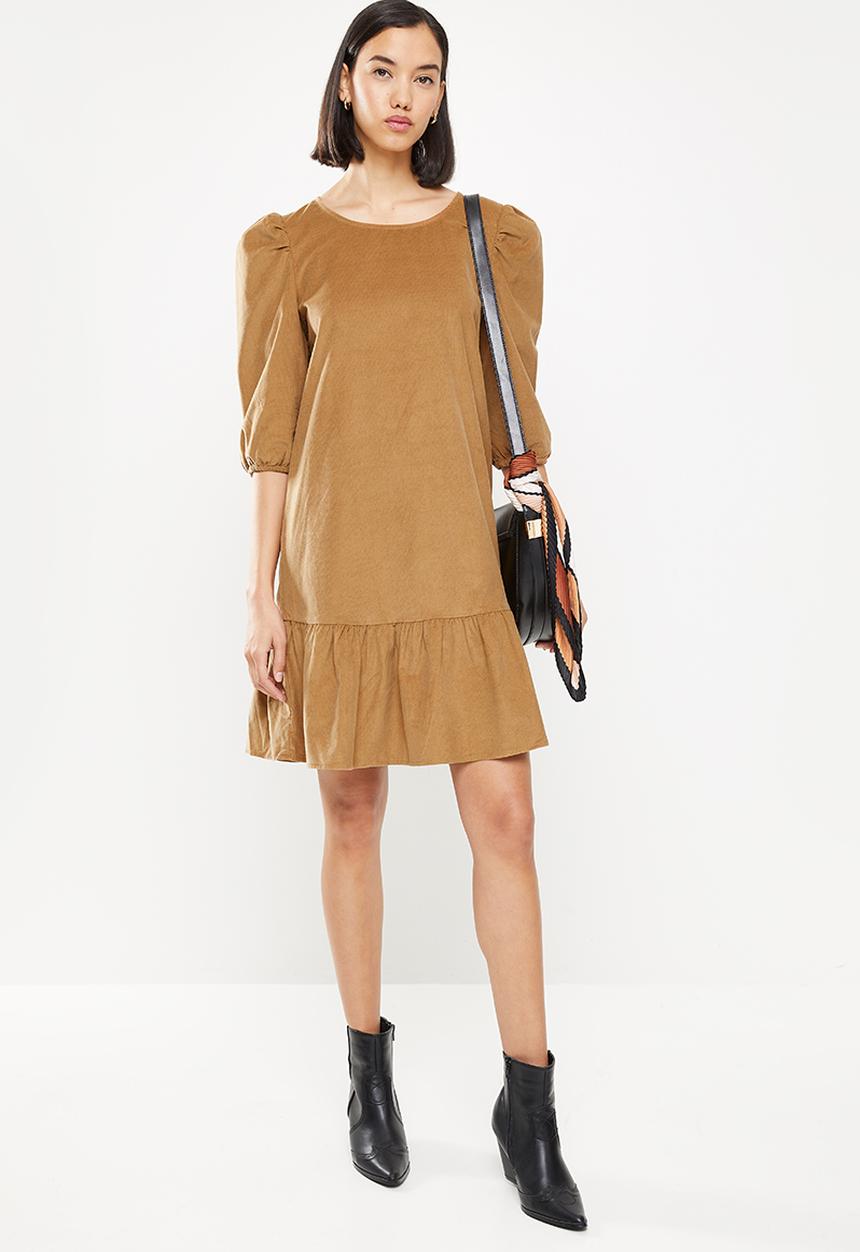 Jacqueline de Yong - Collins corduroy dress - tan