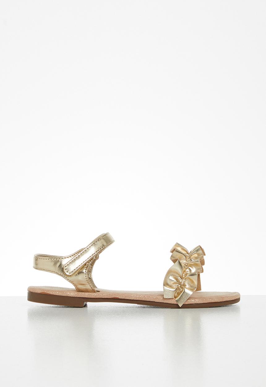 MINOTI - Girls ruffle strap sandal - gold