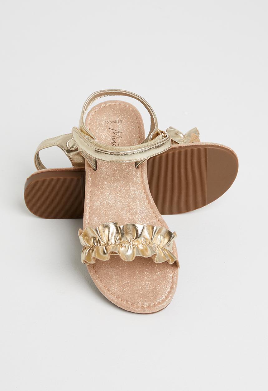 MINOTI - Girls ruffle strap sandal - gold