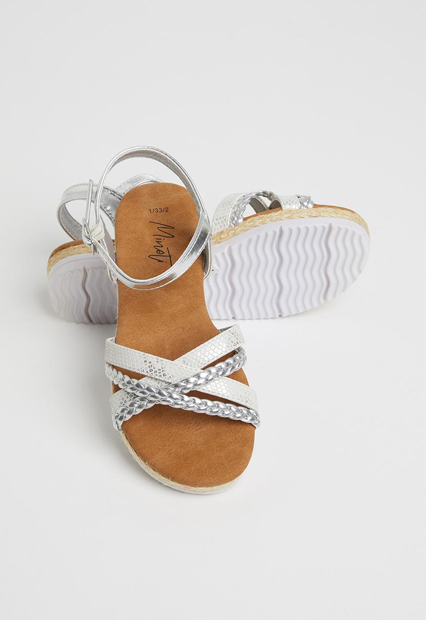 MINOTI - Girls cross strap sandal - silver