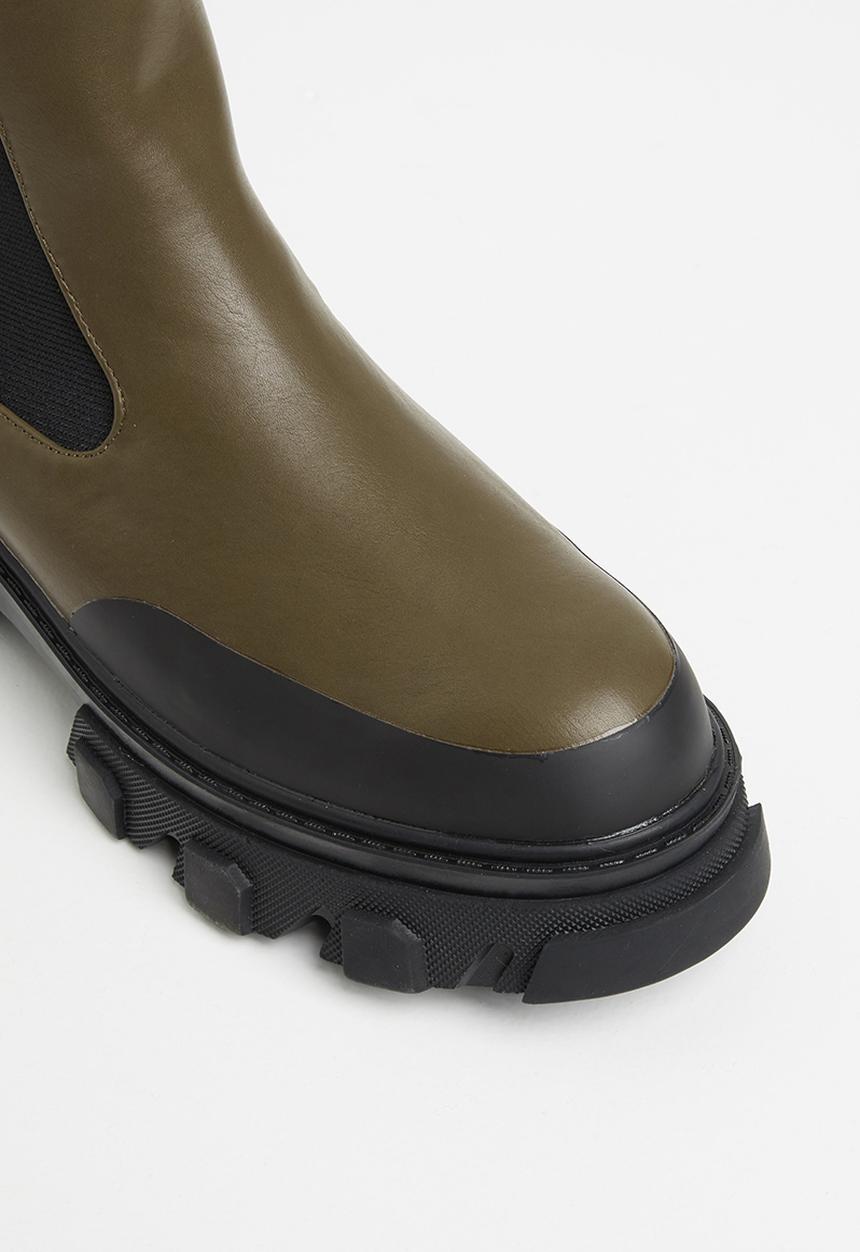 Public Desire - Boston calf high chunky sole boot - khaki