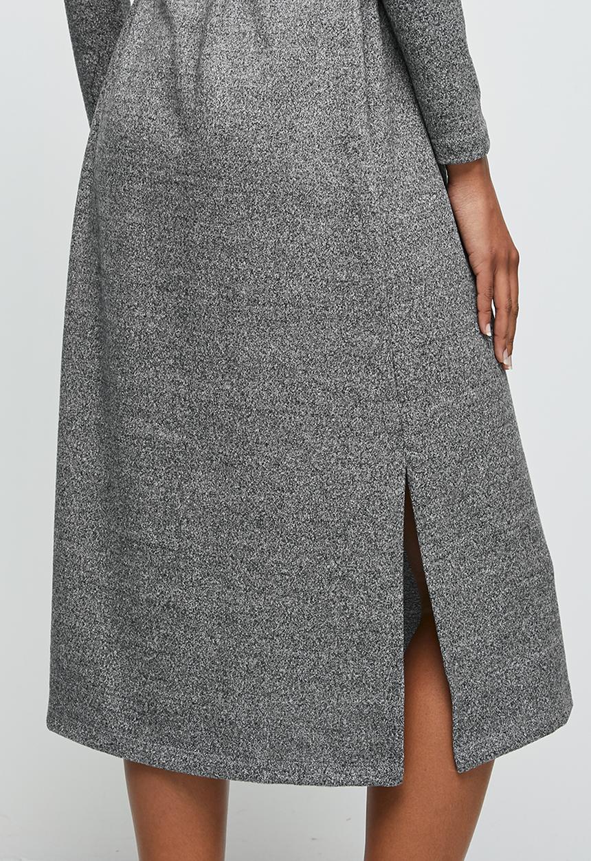 edit - Warm handle belted column midaxi - grey